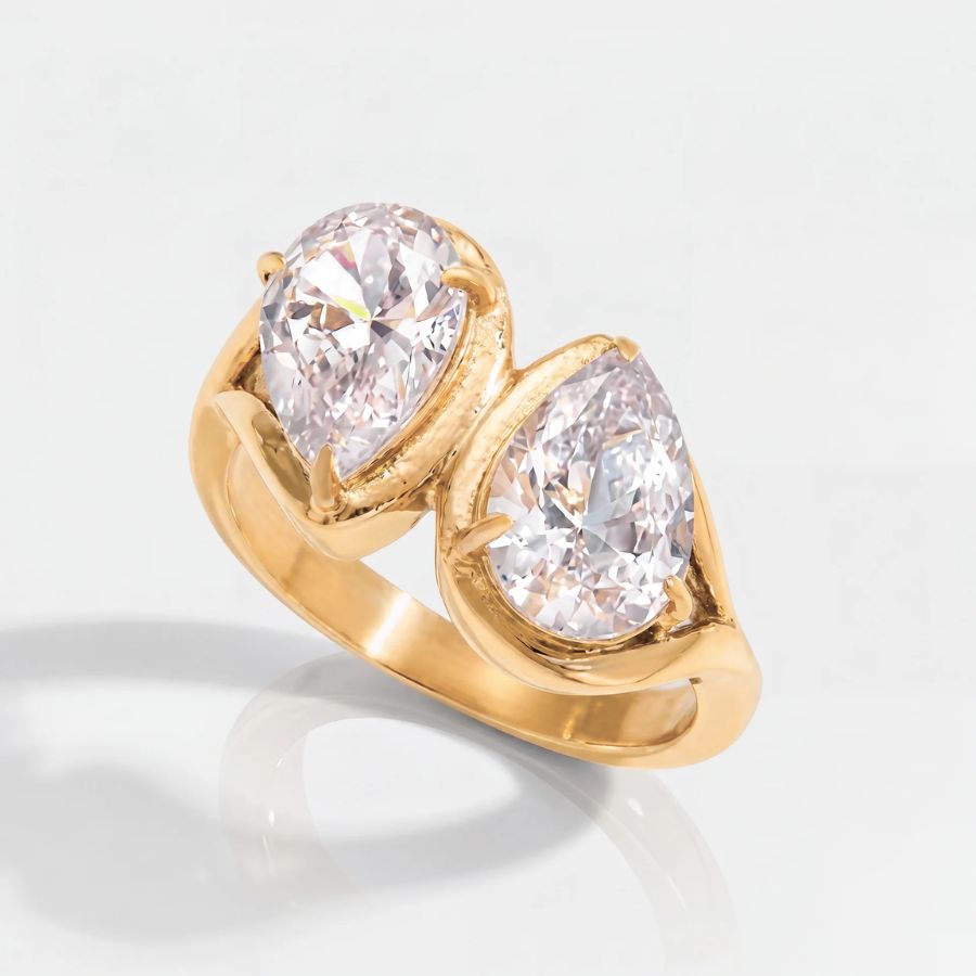 Toi Et Moi Pear Ring