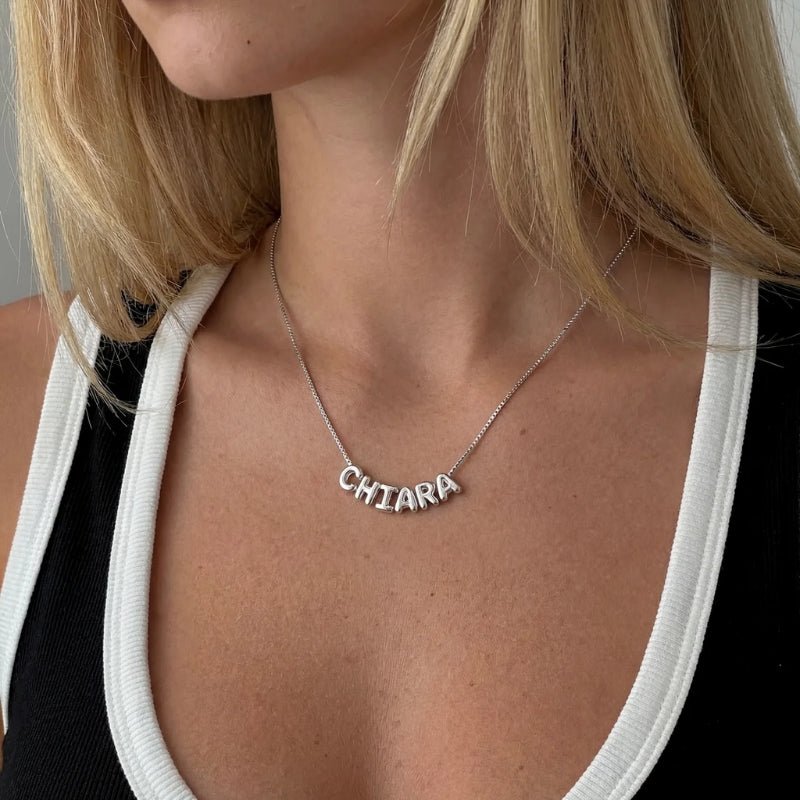 à Bulle Prénom Collier - 3D Or Personnalisé