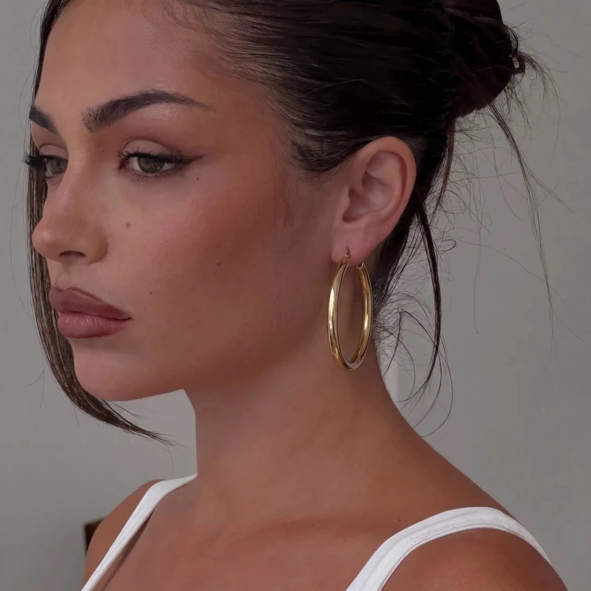 Gold Hoop Earrings - Classic Chunky