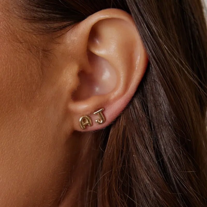 Initiale Boucles d'Oreilles - à Bulle Lettre