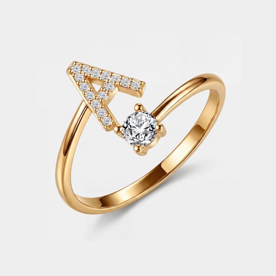 Bague Initiale - Pavé Givré Ajustable