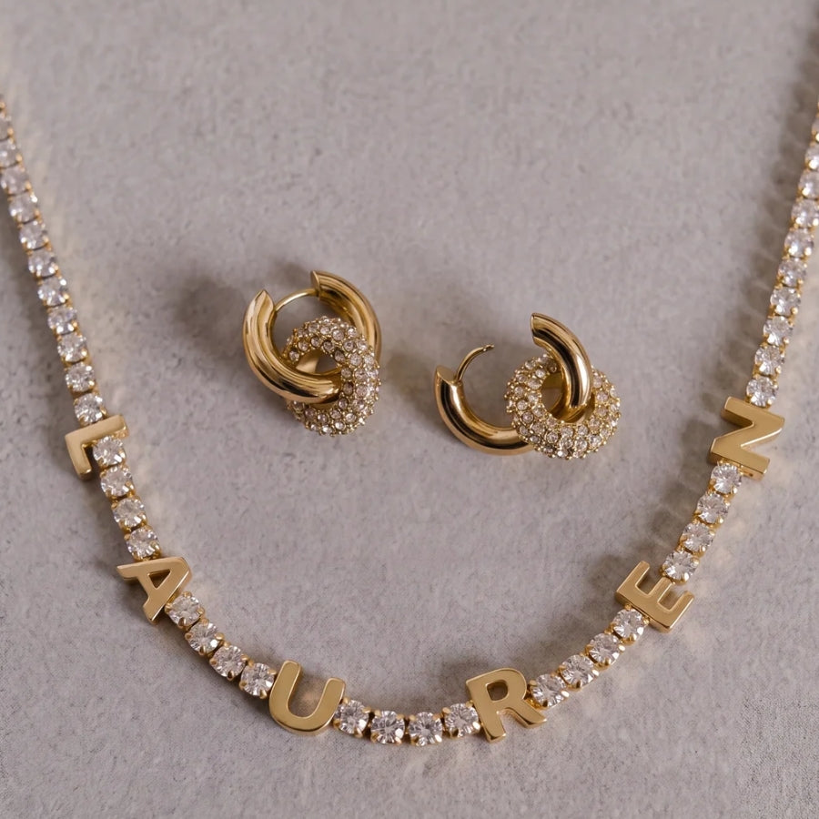 Collier Tennis Initiales Personnalisé