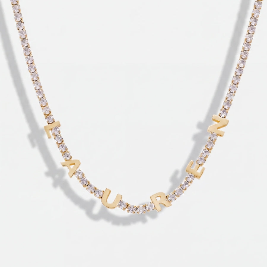 Collier Tennis Initiales Personnalisé