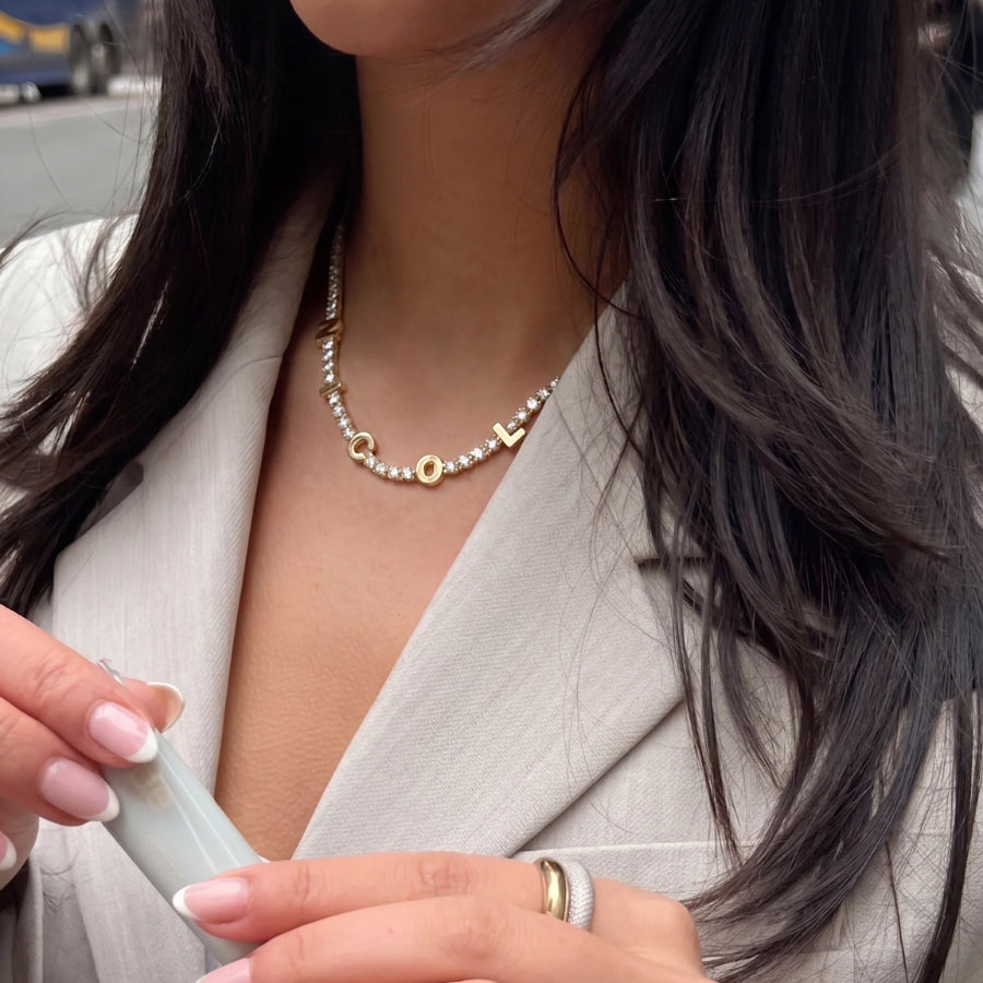 Collier Tennis Initiales Personnalisé