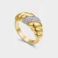 Bague Croissant - Serpentina Pavée