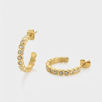 Boucles d'Oreilles Créoles Or - Tennis Sertissage