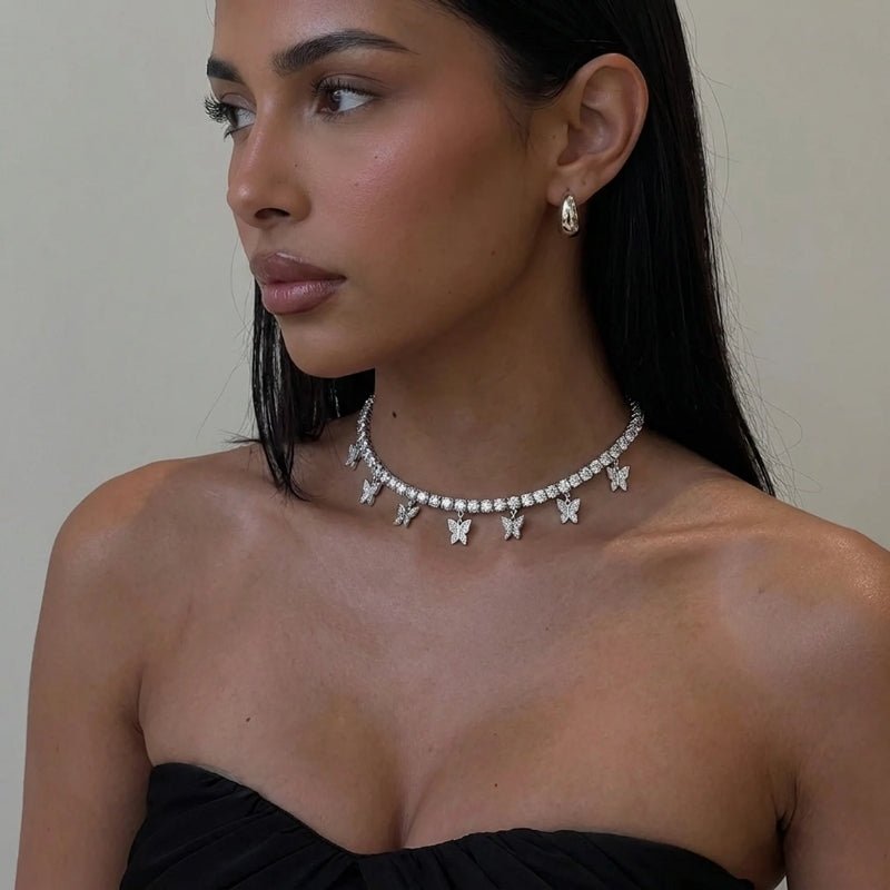 Butterfly Tennis CZ Choker