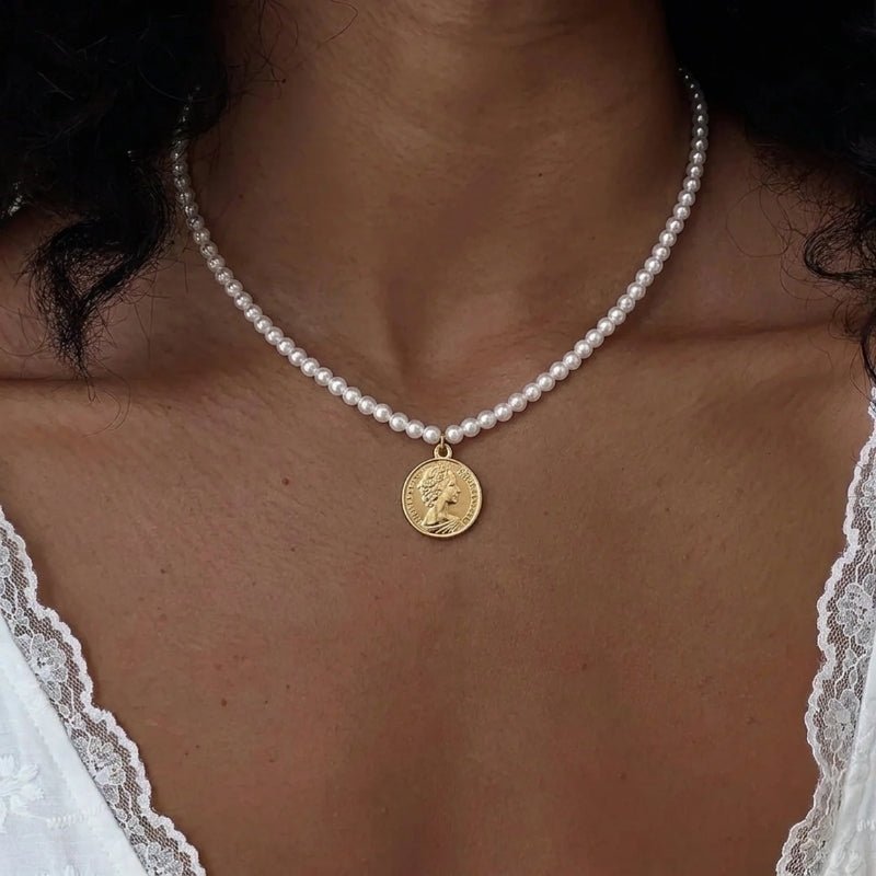 Collier Perle Coin - Emily Layer