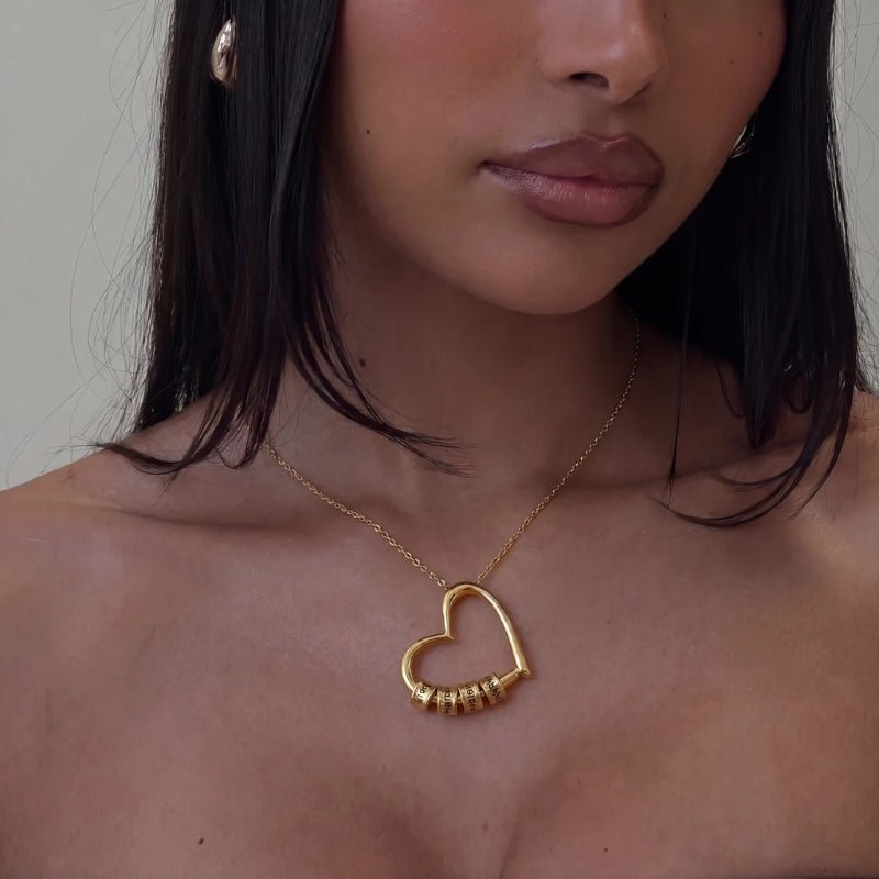 Gravé Cœur Collier - Personnalisé Or Prénom