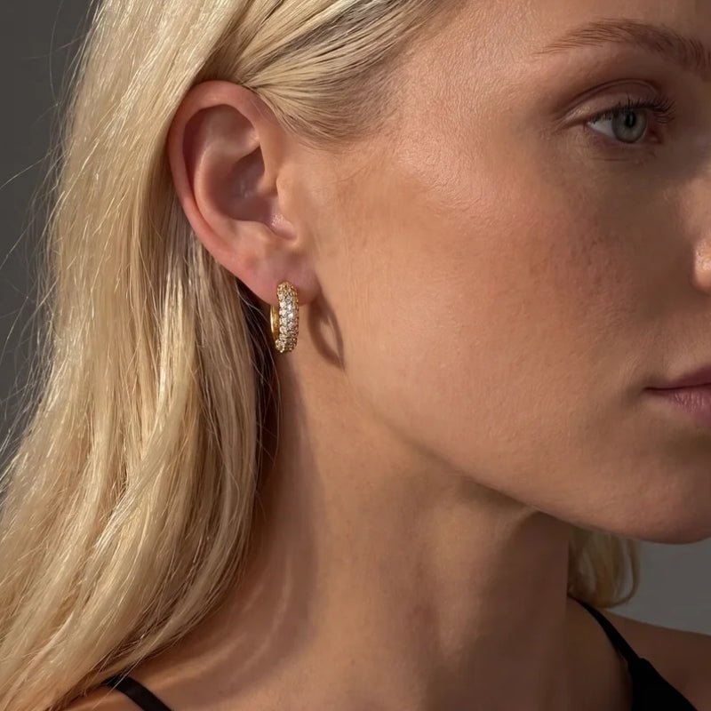 Geometric U Hoop Earrings - Mini