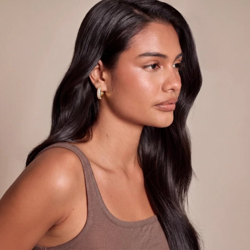 Geometric U Hoop Earrings - Mini