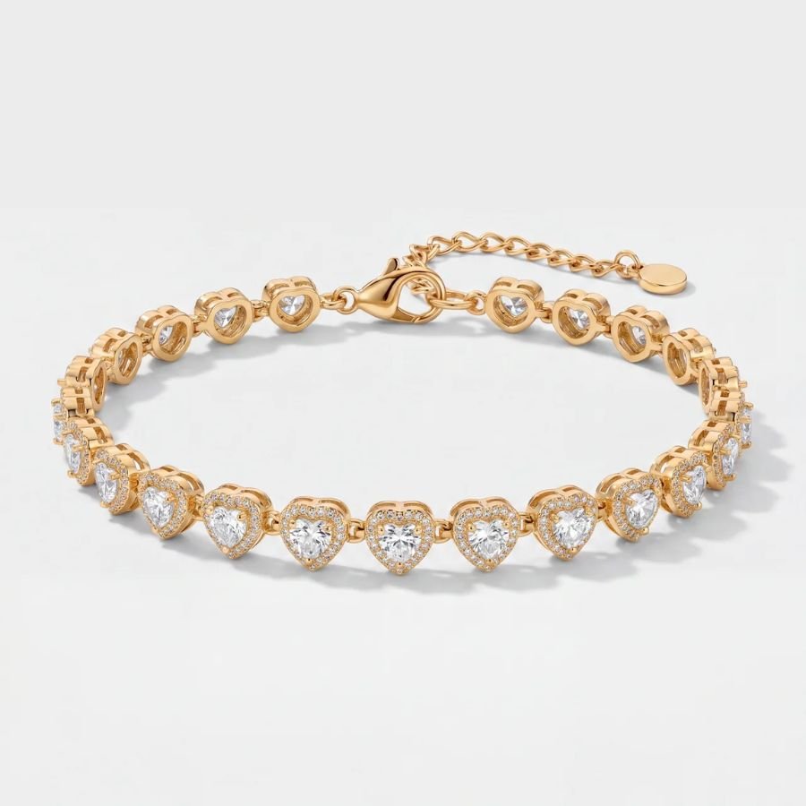 Bracelet Gold Heart Halo