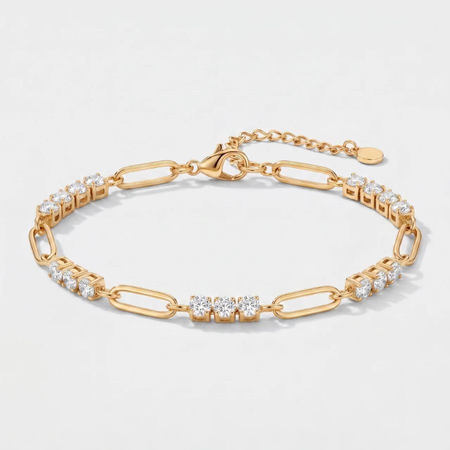 Bracelet Tennis Golden Link