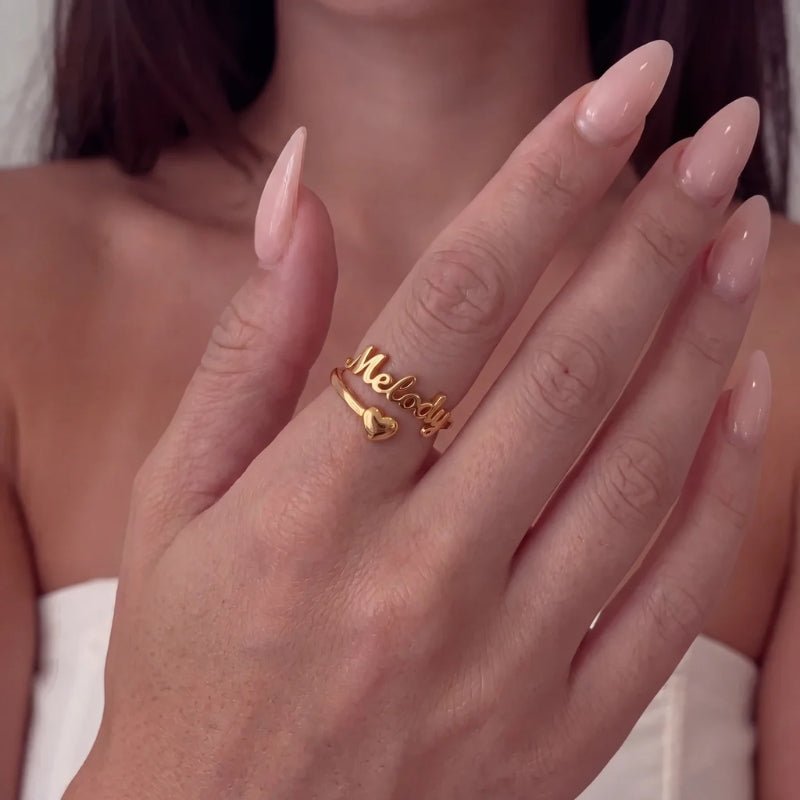 Bague Cœur Prénom - Or Personnalisée