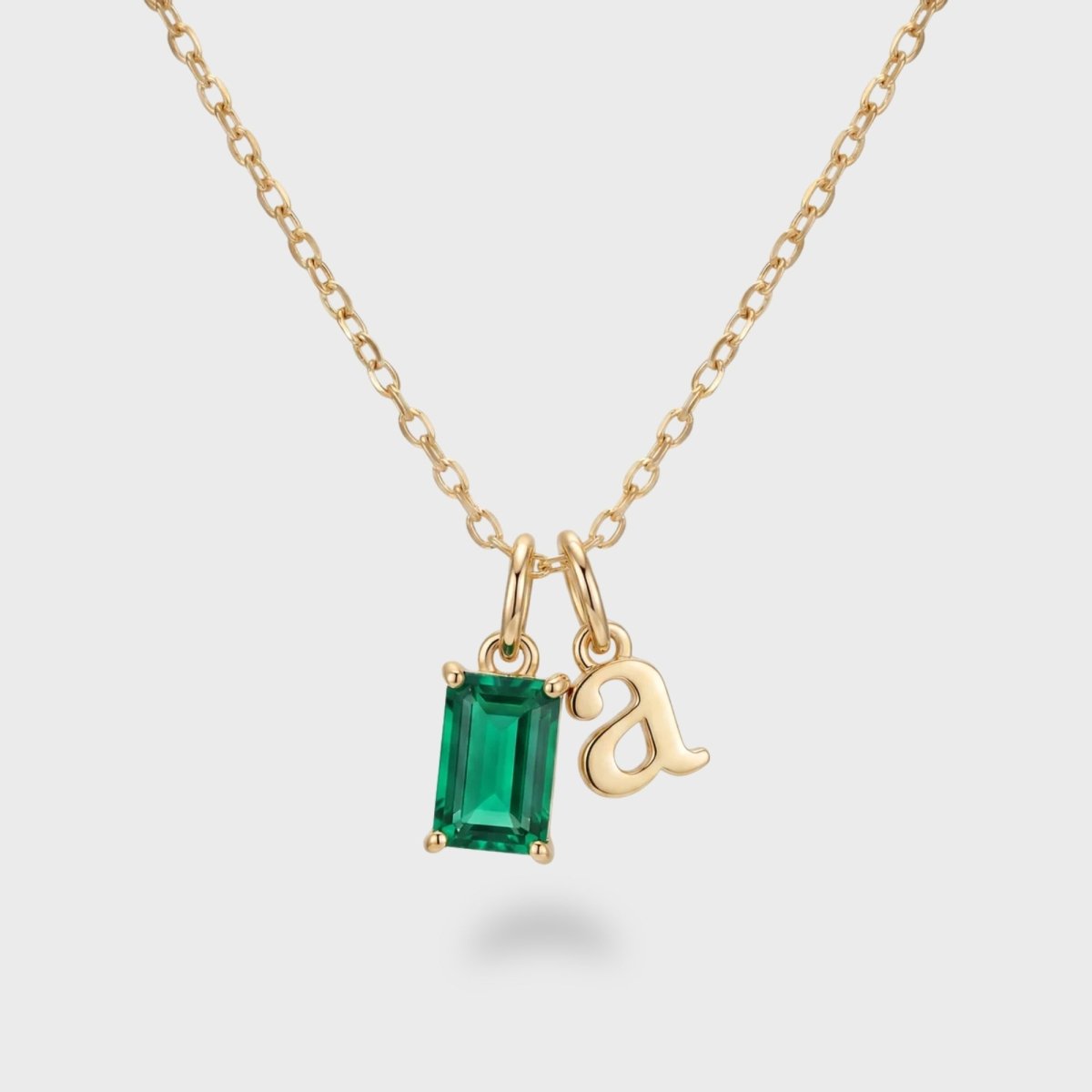 Collier Initiale et Pierre de Naissance - Or Personnalisé