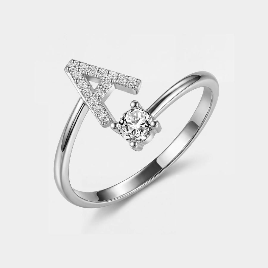 Bague Initiale - Pavé Givré Ajustable