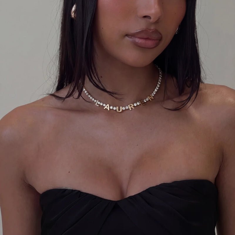 Collier Tennis Initiales Personnalisé