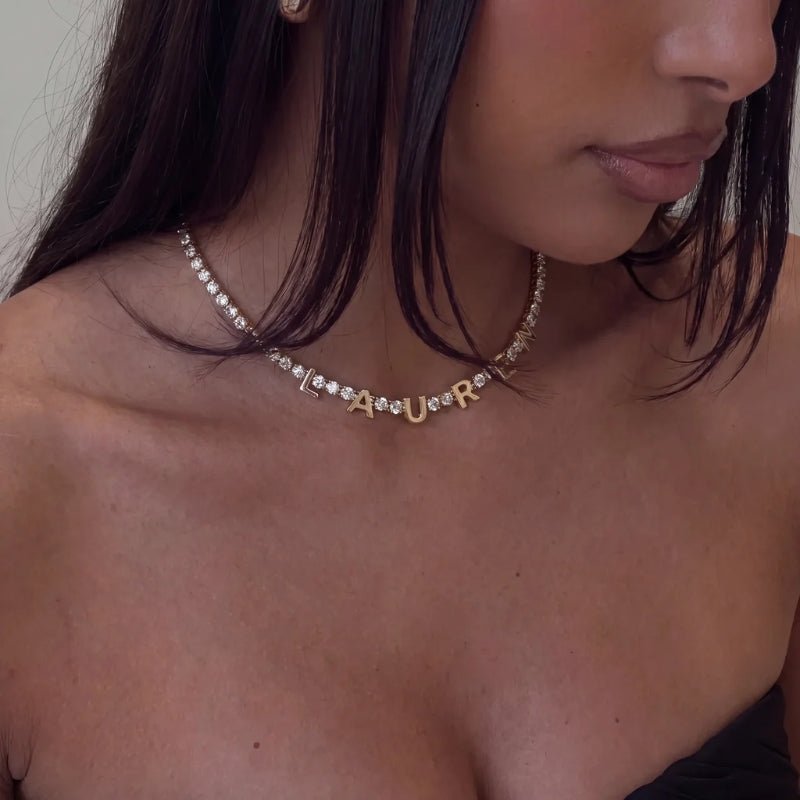 Collier Tennis Initiales Personnalisé