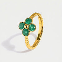 Bague Trèfle - Onyx Vert