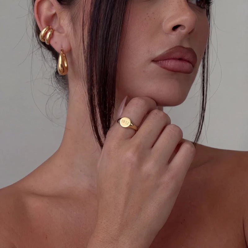 Signet Bague - Gravé Année Personnalisé