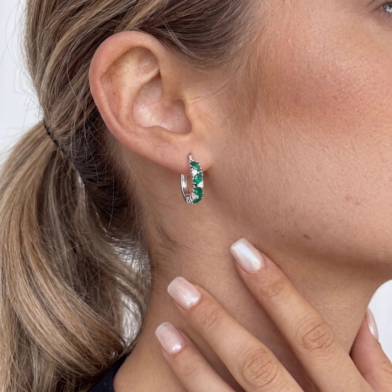 Silver Emerald Earrings - Wisdom