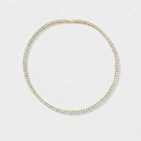 Collier Ras de Cou Cristal - Tennis Or